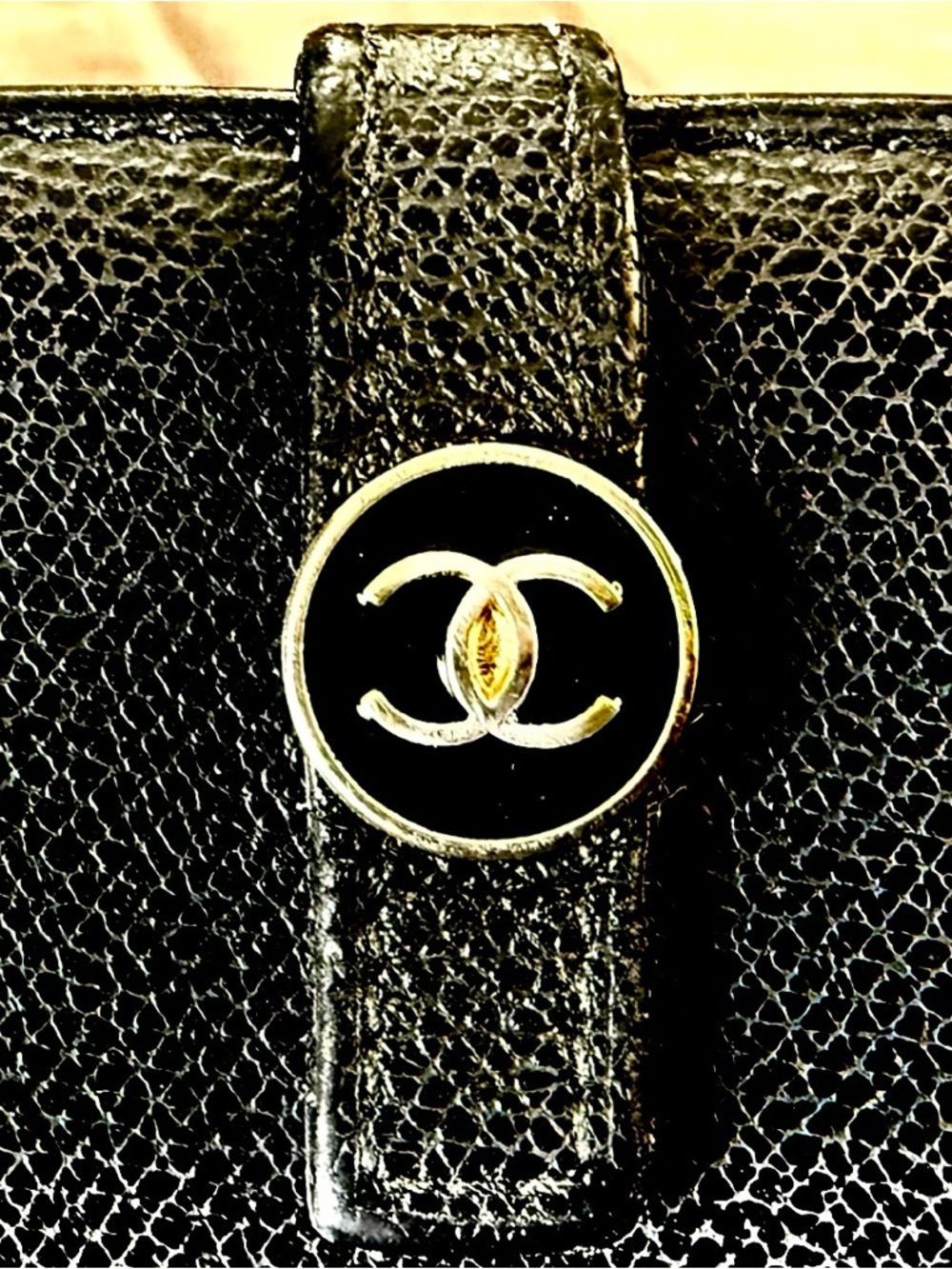 CHANEL Paris Black Caviar Leather Continental Wallet with CC Button XLNT - Picture 9 of 15